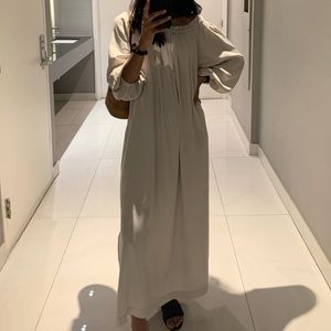 H&M off the shoulder satin midi dress